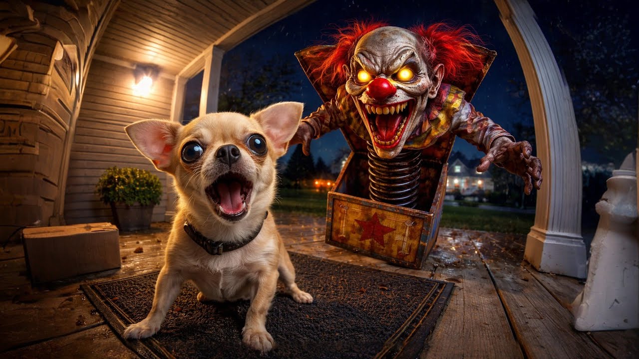 Animals Freak Out Over a Jack-in-the-Box Clown on Ring Cam | Funny CCTV Compilation