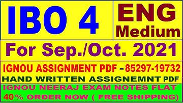 ibo 4 solved assignment 2020-21 / IBO 4 solved assignment in English  / ibo 4 in english