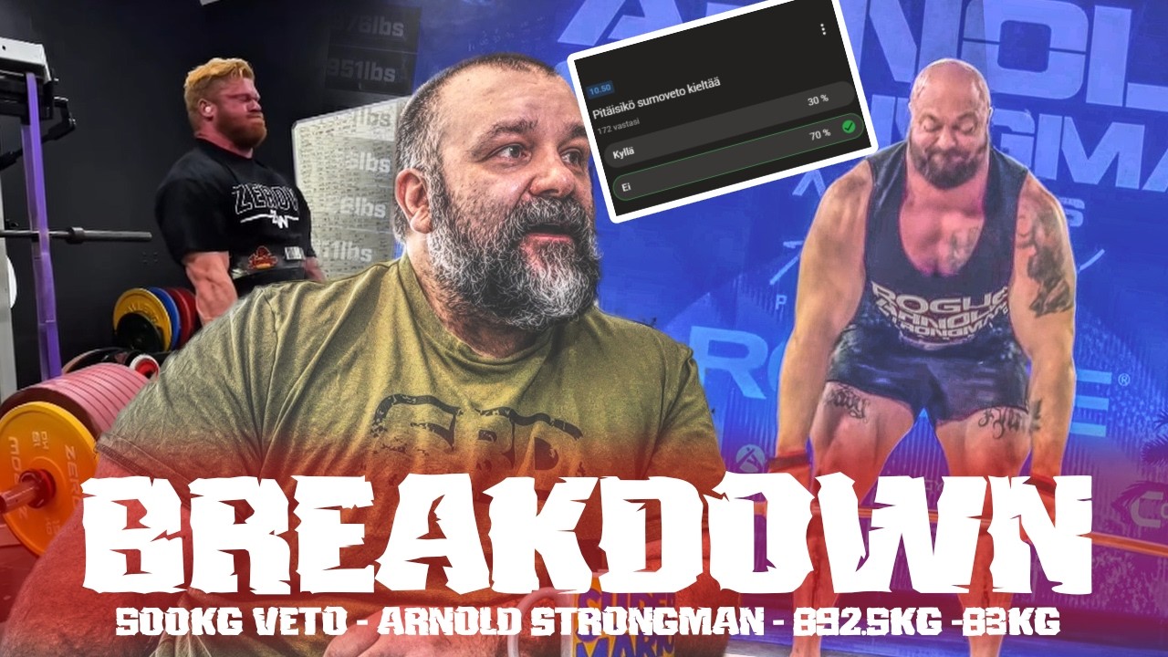 500kg veto - Arnold Strongman - 892.5kg -83kg | BREAKDOWN