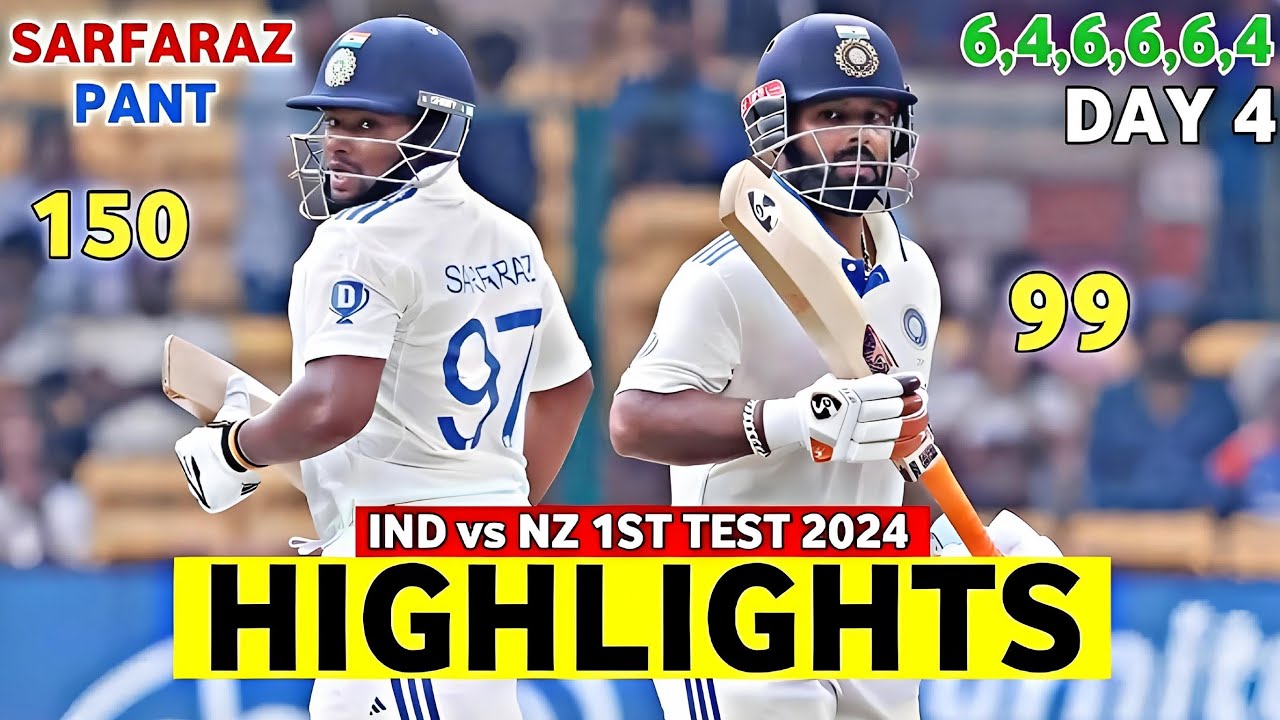 India vs New Zealand 1st Test DAY 4 Highlights 2024 | IND vs NZ 1st ...