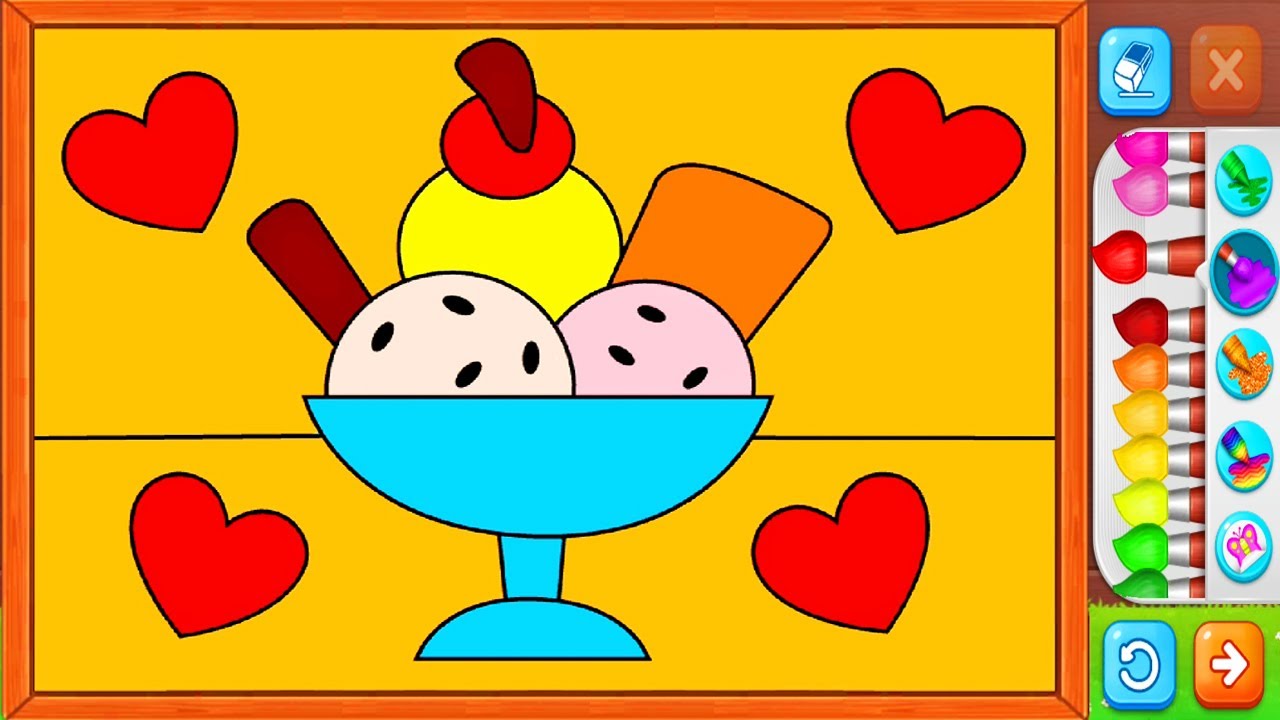 Kids coloring games to play ice cream coloring game for kids kids