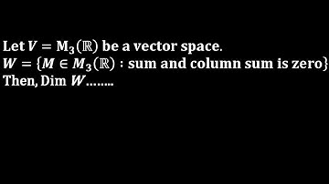 linear algebra iit jam 2023 mathematics solution dimension of subspace of vector space