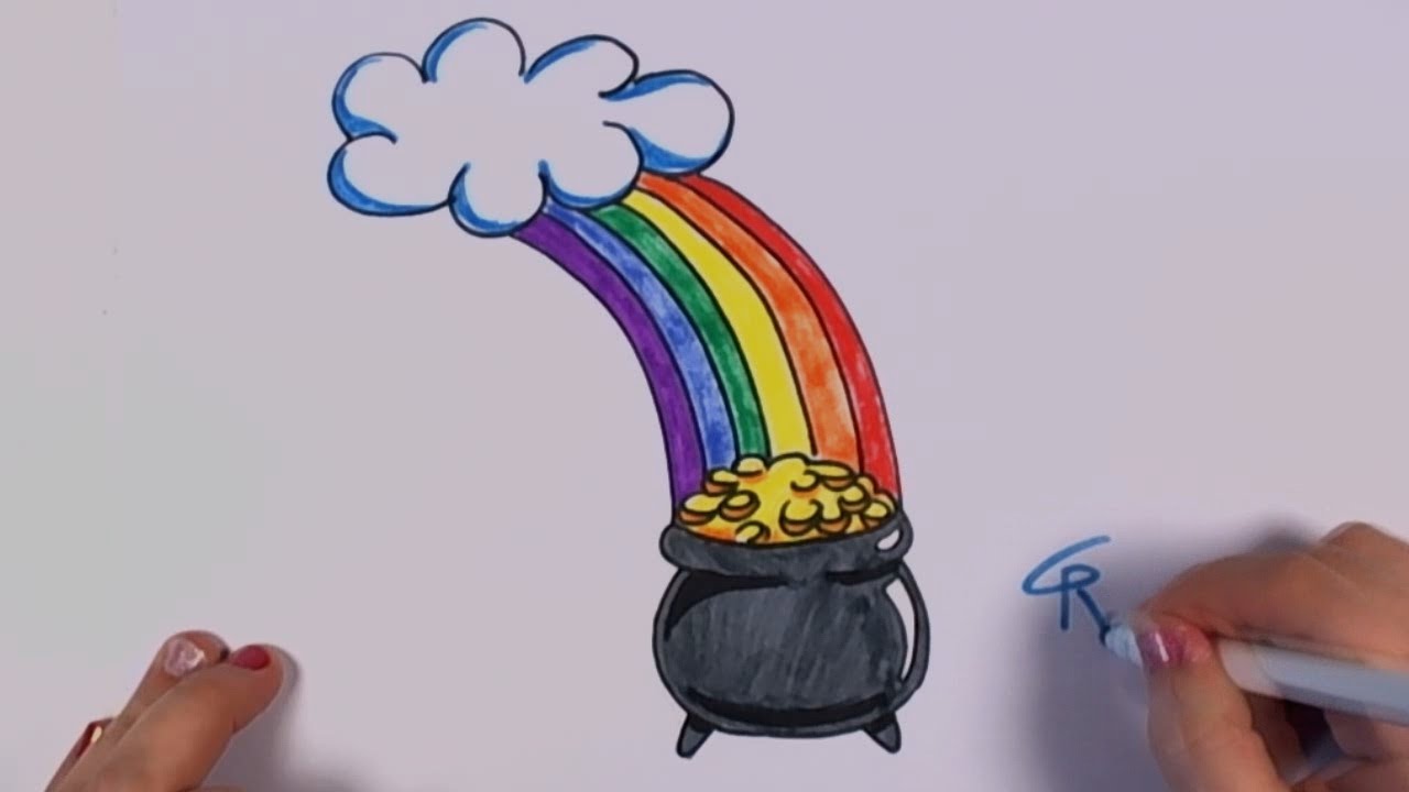How to Draw a Pot of Gold for St. Patrick's Day CC - YouTube