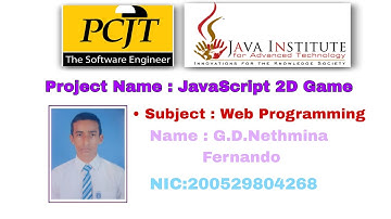 JavaScript 2D Game Development - Scholarship Programme   #javainstitutesrilanka