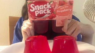 ASMR JELLO STRAWBERRY 🍓 (Soft SATISFYING Sounds) Eating Show