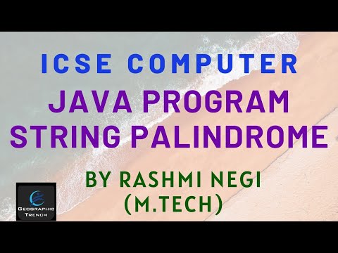 JAVA PROGRAM || STRING PALINDROME || BY RASHMI NEGI (M.TECH)