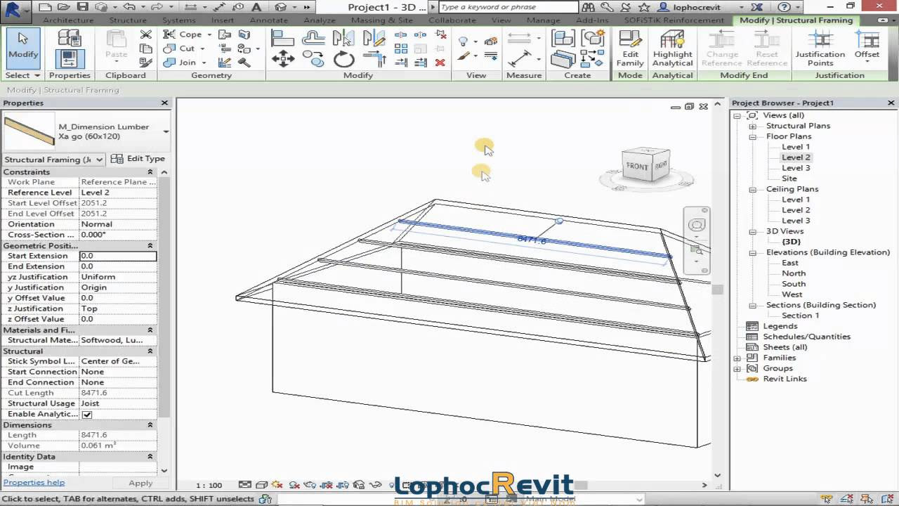 Tự Học Revit | 11.2 HD Dựng Hệ Cầu Phong Xà Gồ và Li... - youtube