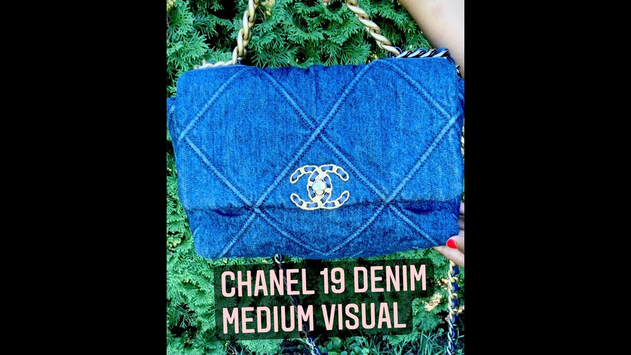 Chanel 19 Denim Medium Bag Visual Review YouTube