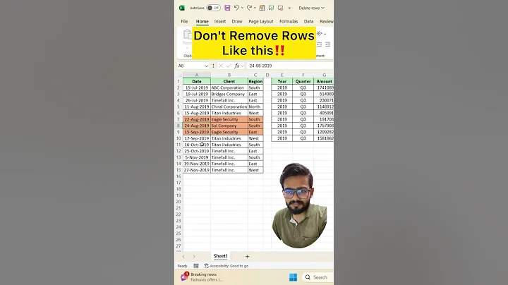 Don't Remove Rows in Excel‼️Instead Use Superb Excel Trick #exceltips #exceltricks #shorts #excel