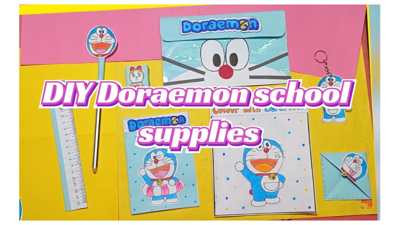 How to make Doraemon School Supplies💙💙Diary, pencil pouch, scale key