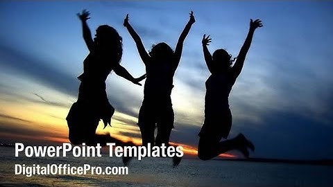 Friends Celebrating PowerPoint Template Backgrounds - DigitalOfficePro #08780W