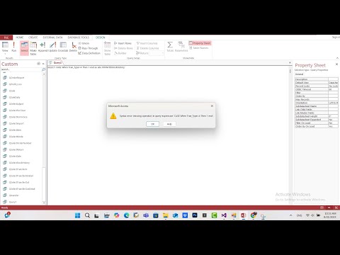 Syntax error mission operation in query expression Case When