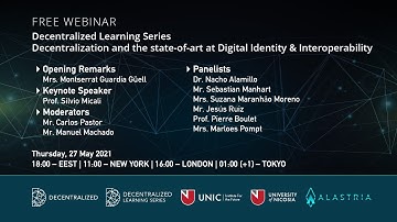 Decentralization and the state-of-art at Digital Identity & Interoperability | DLS May Webinar