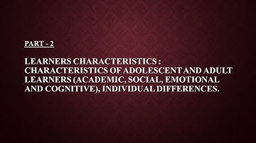 UGC-NET PAPER-1 TEACHING APTITUDE PART-2 learners characteristics: individual differences