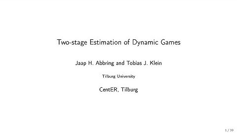 Empirical IO: Two-Stage Estimation of Dynamic Games