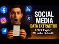 Social Media Data Extractor 🔥 | 1 Click Export FB, Insta, LinkedIn Contacts!