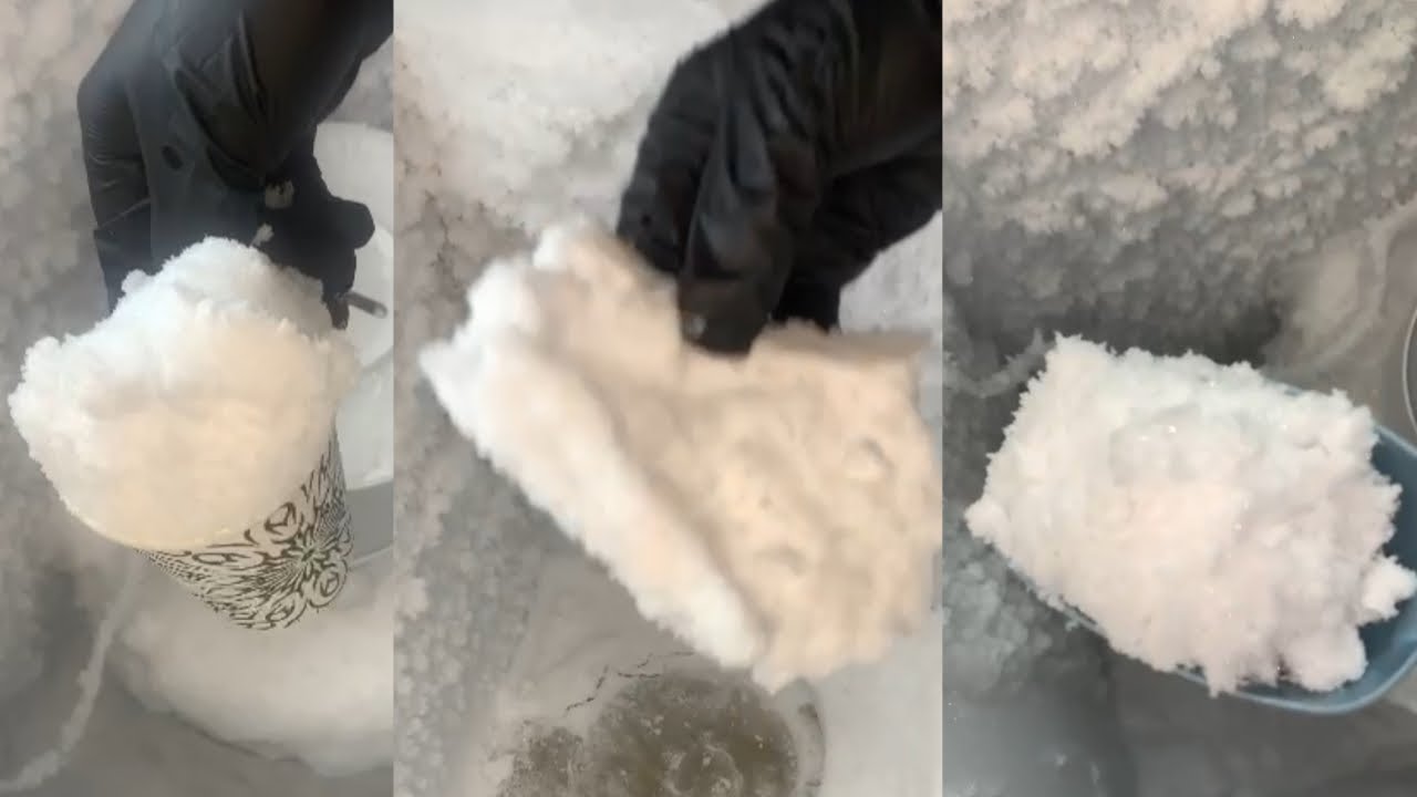 FREEZER FROST ASMR | SOFT & SQUEAKY ICE EATING ❄️ | ODDLY SATISFYING | ICE ASMR #iceeating #iceasmr 