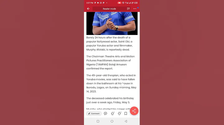 Rest in peace Nollywood actor Murphy Afolabi