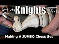 Making a Giant Chess Set episode 5B knights. Carving the details. Conrad Craft