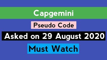 Capgemini Pseudo Code asked on 29 August 2020 | MCQs | Latest Pseudo Codes | The Coding Bytes