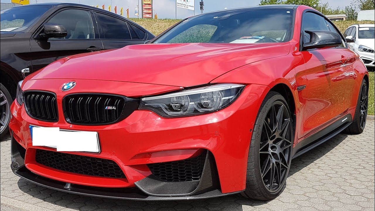 Bmw M4 Coupe Ferrari Rot Performance Pure Sound Acceleration Exhaust Sound Revs Youtube
