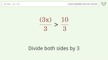 Solving Linear Inequalities: 3x is Greater Than 10
