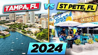 [2024] TAMPA vs ST. PETERSBURG Florida | Homes, Downtowns/Districts, Waterfront, Vibe, Pros, Cons!!)