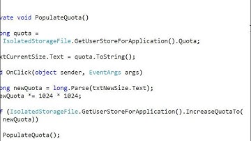 30  Silverlight   Using Isolated Storage Quotas