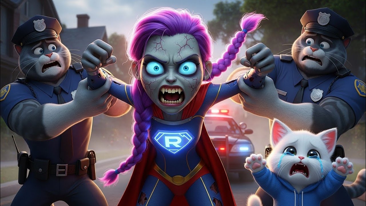 😱🐾OMG... Kitten Trapped with Zombie Supergirl Rumi | AI Cat Story