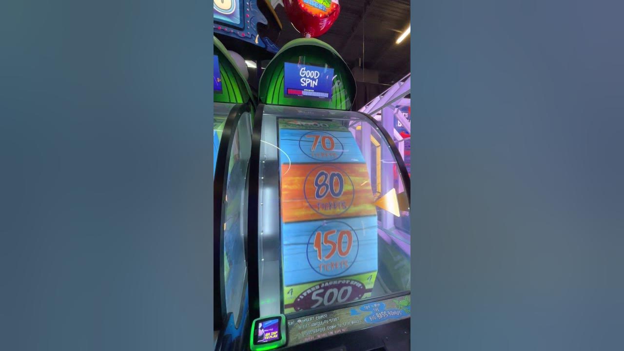 Jackpot 1000 tickets + free spin on Big Bass Wheel shorts arcade jackpot YouTube