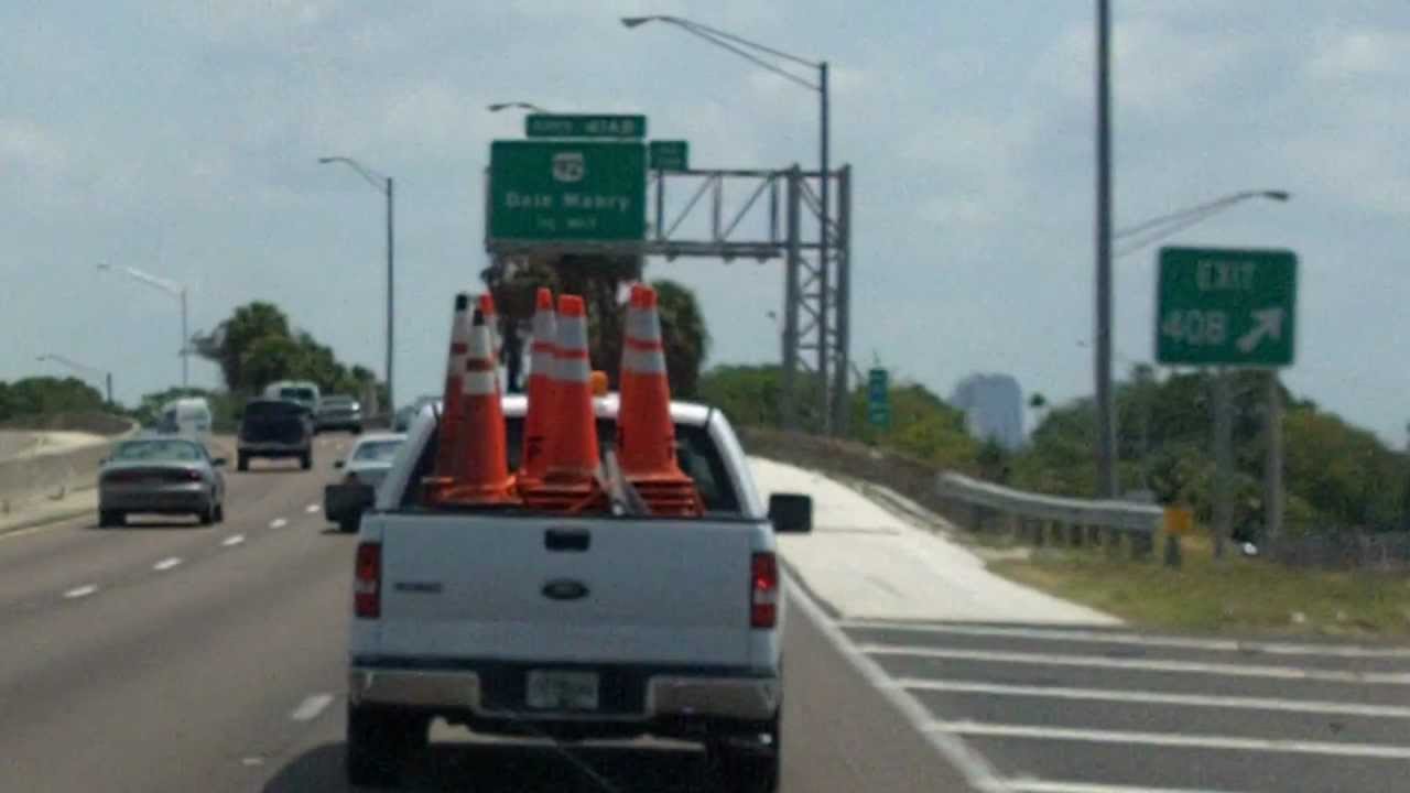 Truck with 100 traffic cones. YouTube