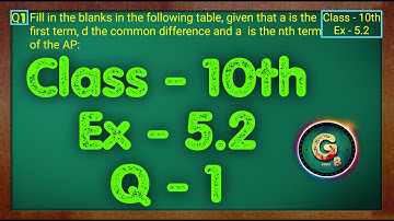 Class - 10 Ex - 5.2 Q1 Maths (Arithmetic progression) NCERT CBSE || Green Board