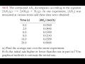 The compound decomposes according to the equation In one experiment, was measured at various times a