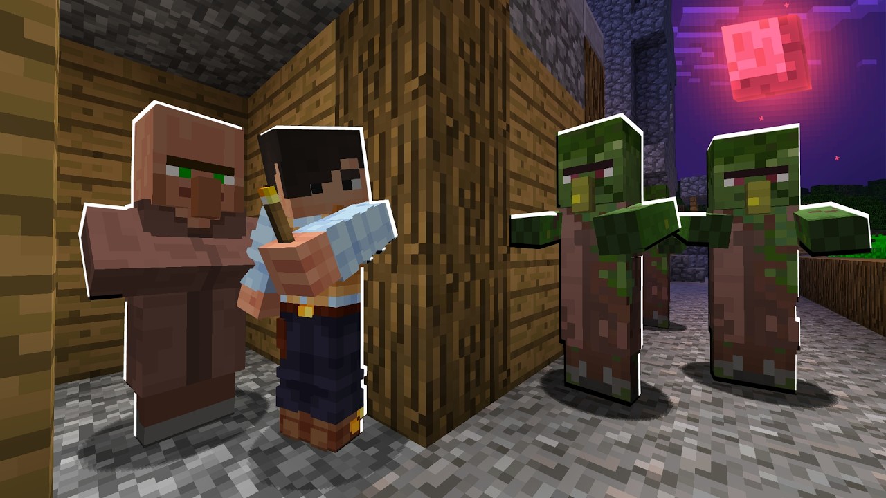 😱 QISHLOQILAR ZOMBILARGA QARSHI #1 | Minecraft Uzbekcha