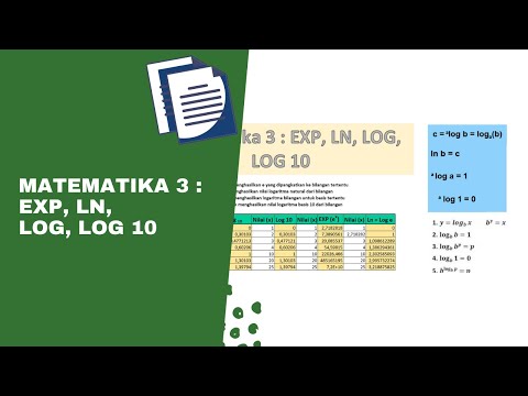 Belajar Excel - Matematika 3 : Penjelasan Lengkap Tentang EXP, LN, LOG, LOG 10