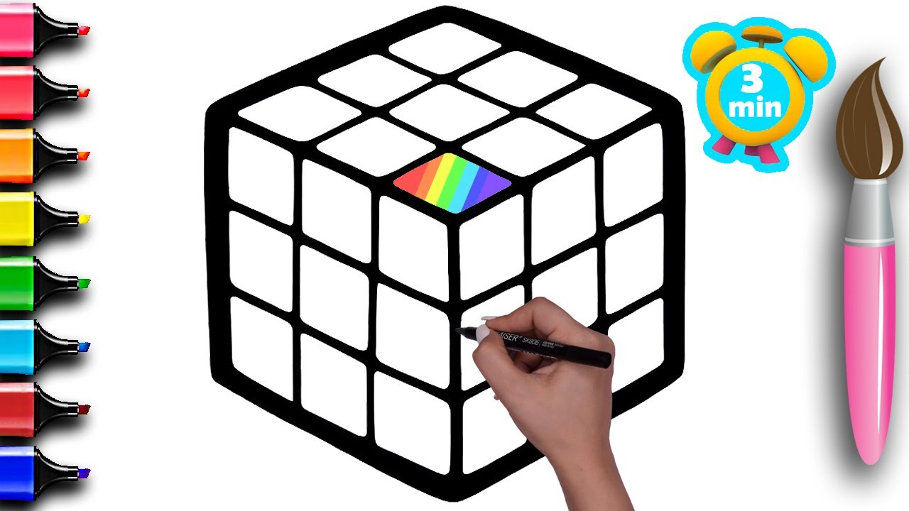 HOW TO DRAW RUBIK'S CUBE | DRAWING RUBIK CUBE FOR BEGINNERS - YouTube