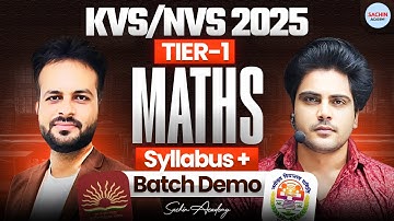 KVS/NVS 2025 TIER 1 Best Batch | Maths Syllabus + Batch Demo by Sachin Academy Live 3pm | Vijay Sir