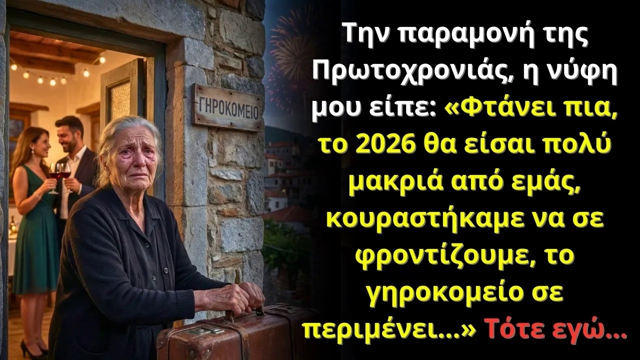 Την παραμονή της Πρωτοχρονιάς, η νύφη μου είπε «Φτάνει  Το 2026 θα πας σε γηροκομείο…»