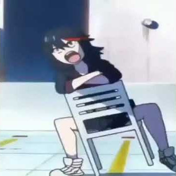 Ryuko Matoi throws chair in the window