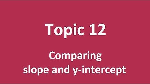 Topic 12: Comparing rate of change and slope