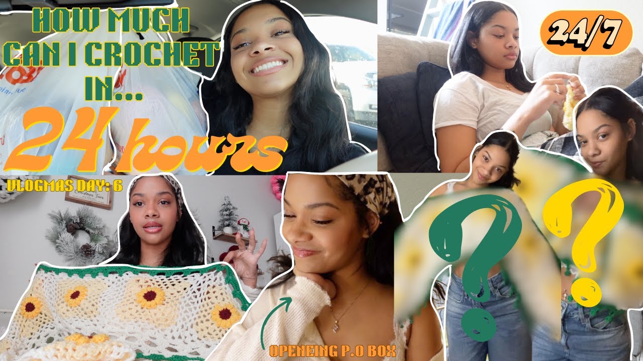 how much can i crochet in 24 hours, pt. 2 | CROCHETMAS DAY 6 - YouTube