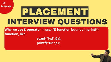 Why we use & operator in scanf()  but not in printf() function | Placement | Interview Question