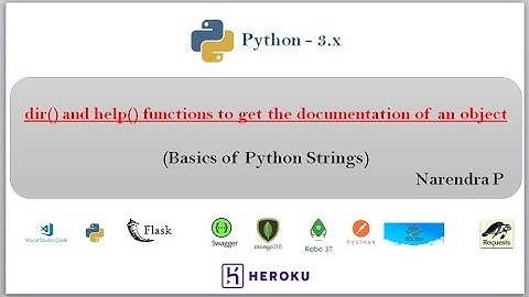 Python Scripting | dir  and help functions to get the documentation of an object | video - 23