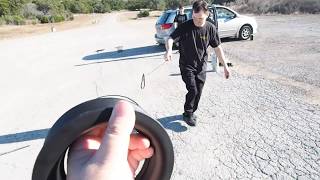 Spike-Devil Loopwinder Versus Stinger Spikes Stick Handle.