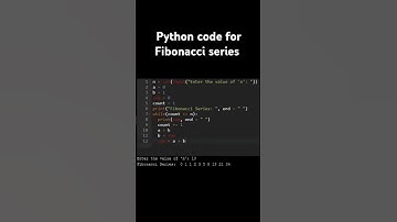 python code for Fibonacci series #fibonacci #python