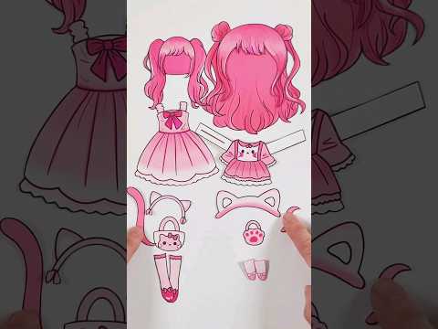 루미 <strong>vs</strong> 예뿍 #pink #<strong>cat</strong> #shorts #diy #paperdolls  #종이구관  #종이인형