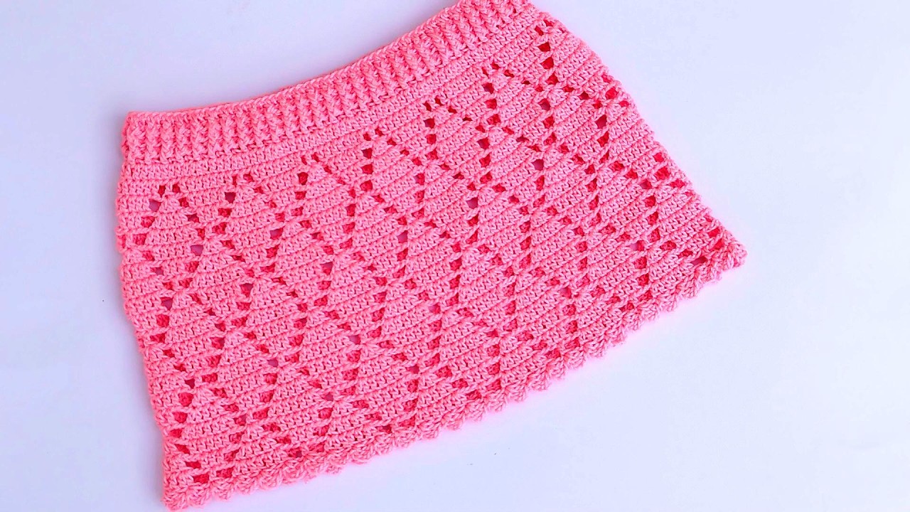 🌿 Descubre cómo hacer una falda de rombos a crochet muy fácil