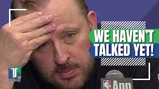 Tom Thibodeau on Mitchell Robinson's INJURY STATUS after Joel Embiid's DIRTY play in Game 3