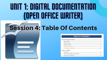 Create & Customize Table Of Contents in Open Office Writer- IT 402 Class 10 CBSE- Unit1 Session 4.