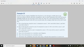 Ex9G: IB HL AI Maths, Oxford; transition matrices using probabilities (GTU)